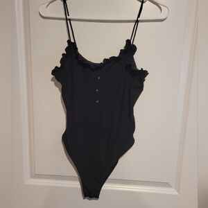 🩷 Shein Black Ribbed Bodysuit